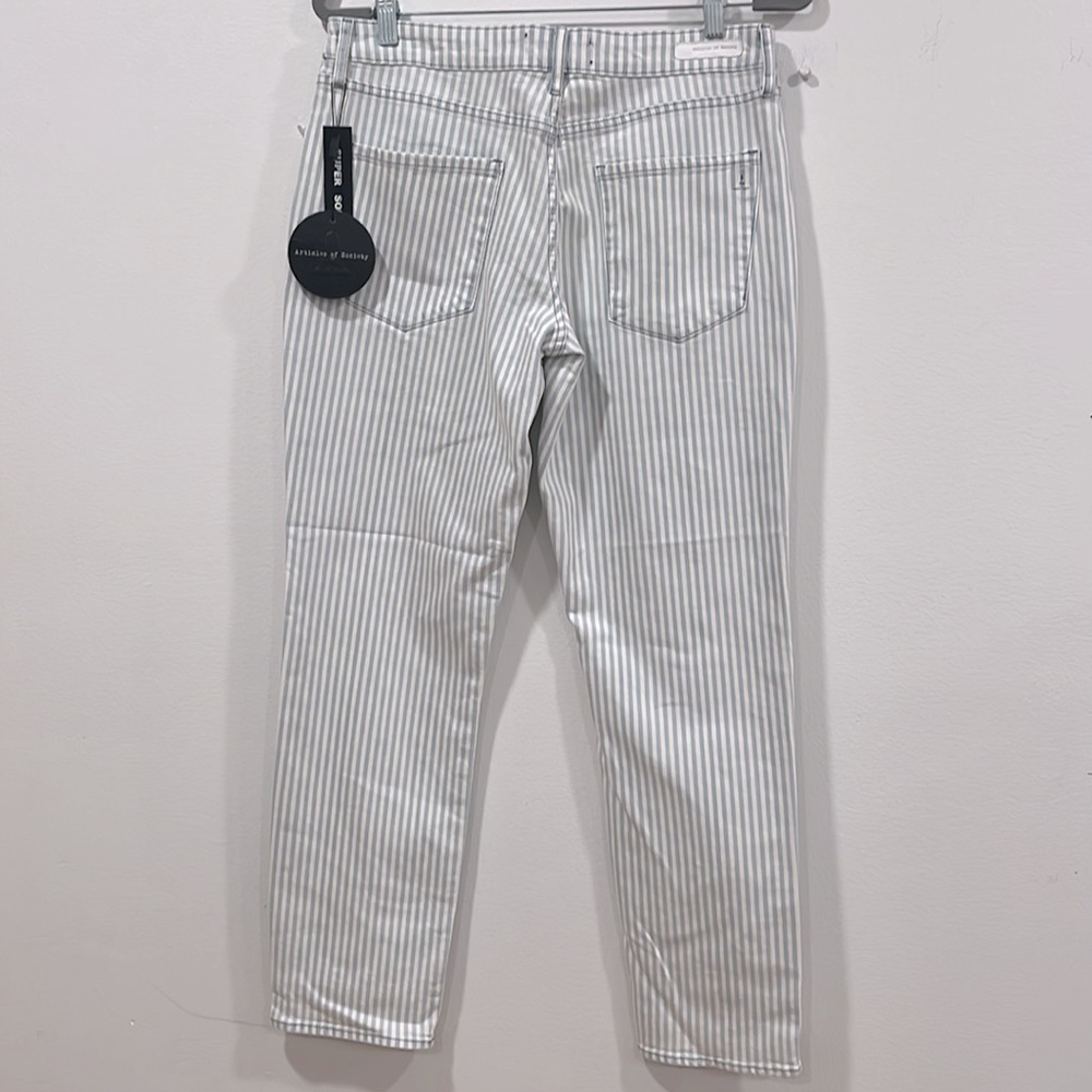 Articles of Society Rene Striped Straight Leg Crop Jeans, Size 29, NWT - Picture 9 of 13